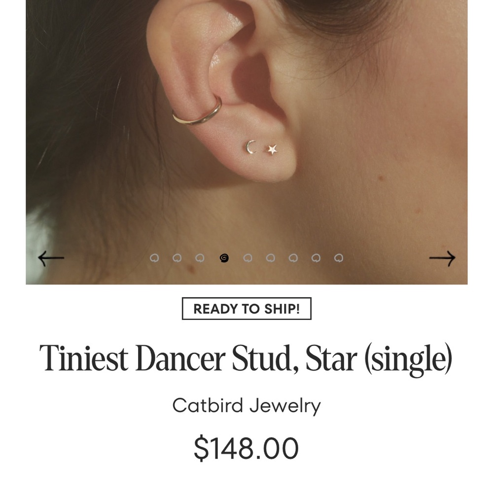 Catbird Gold Star Stud Earrings – Minimal Women’s Jewelry - Picture 4 of 5